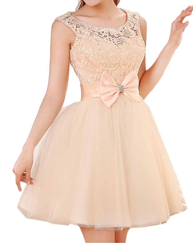 Champagne Lace A Line Prom Dress Short Bridesmaid Dresses Evening Party Gown New Arrival On Luulla 